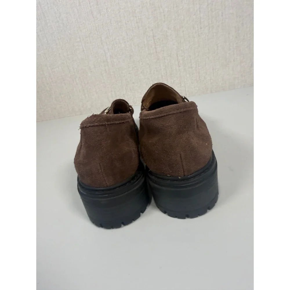 Kelly &‎ Katie Shoes Womens 7.5 M Maddie Platform Loafers Brown Leather Casual